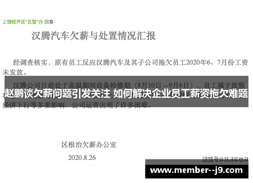 赵鹏谈欠薪问题引发关注 如何解决企业员工薪资拖欠难题